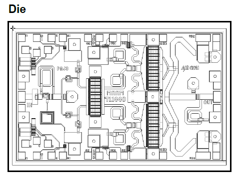 X波段功率放大器芯片GaAs MMIC兩級高效功率放大器MAAM71100