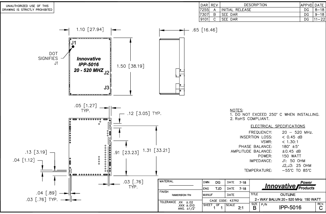 貼片式巴倫IPP-5016