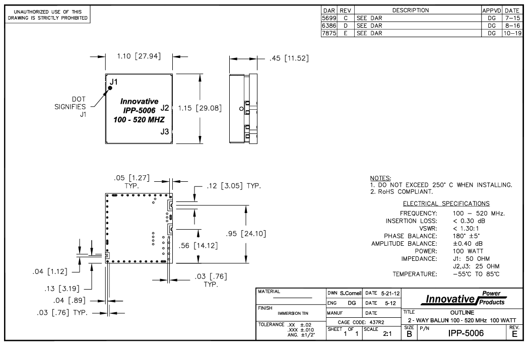 貼片式巴倫 IPP-5006